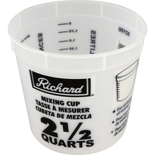 Plastic Mixing Cup, Volume, 2.5 L