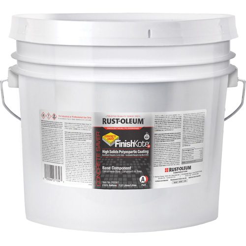 Concrete Saver® FinishKote 80 High Solids Polyaspartic Floor Coating Part A, Container Type, Pail, Colour Family, Clear/Tint Base, Container Size, 2 Gal., Maximum Coverage, 1200 sq. ft.