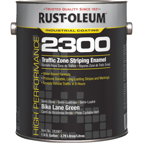 High-Performance 2300 System Traffic Zone Striping Paint, Container Type, Gallon, Colour Family, Green, Colour, Bike Lane Green, Container Size, 1 gal.