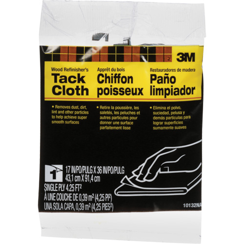 Wood Refinisher's Tack Cloth, Length, 36", Width, 17", Colour, White, Surface Area, 4.25 sq. ft.