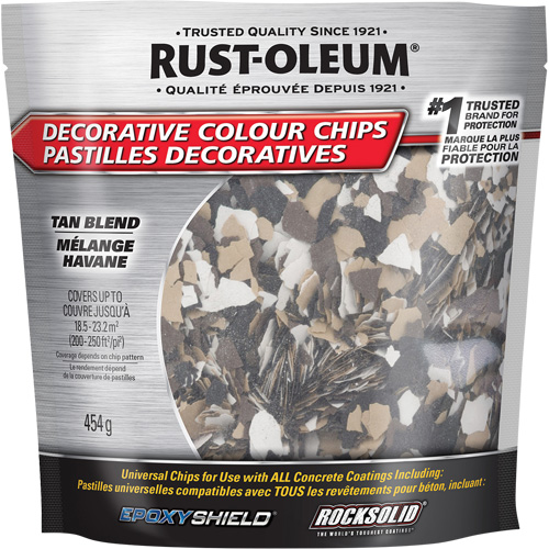 Decorative Colour Chips, Colour Family, Tan, Colour, Tan Blend, Container Type, Bag, Container Size, 474 g