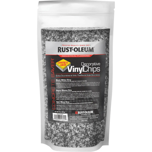 Concrete Saver® Decorative Vinyl Chips, Colour Family, Grey/White/Black, Colour, Black/White/Gray Blend, Container Type, Bag, Container Size, 0.5 kg