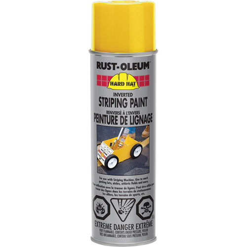 Inverted Striping Paint Spray, Container Type, Aerosol Can, Colour Family, Yellow, Colour, Yellow, Container Size, 510 g