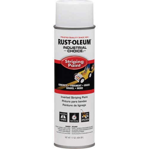 Industrial Choice® S1600 System Inverted Striping Spray Paint, Container Type, Aerosol Can, Colour Family, White, Colour, White, Container Size, 20 oz.