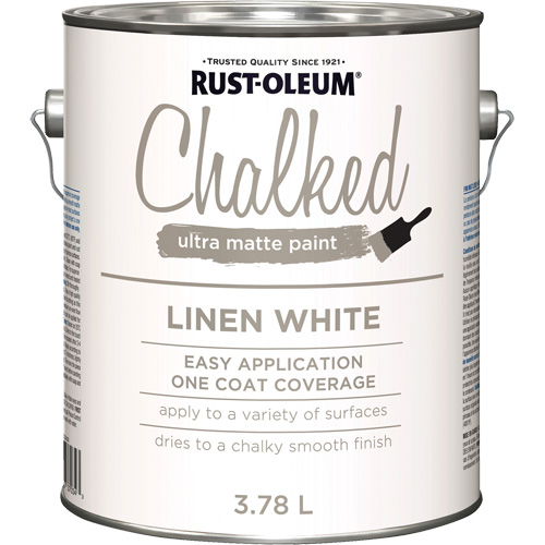 Chalked Paint, Container Type, Gallon, Colour Family, White, Colour, Linen White, Container Size, 3.78 L, Colour Name, Linen White