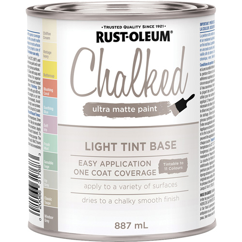 Chalked Paint, Container Type, Can, Colour Family, Tint Base, Colour, Light Tint Base, Container Size, 857 ml, Colour Name, Light Tint Base