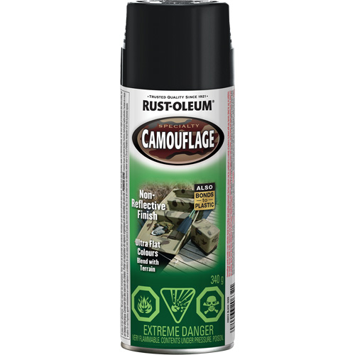 Specialty Camouflage Paint, Container Type, Aerosol Can, Colour Family, Black, Colour, Black, Container Size, 340 g