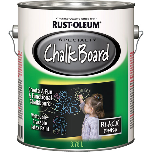 Specialty Chalk Board Paint, Container Type, Gallon, Colour Family, Black, Colour, Black, Container Size, 3.78 L