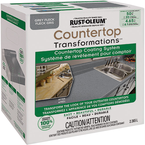 Countertop Transformations® Fleck Countertop Coating System, Container Type, Kit, Colour Family, Grey, Colour, Grey Flock, Container Size, 2.37 L