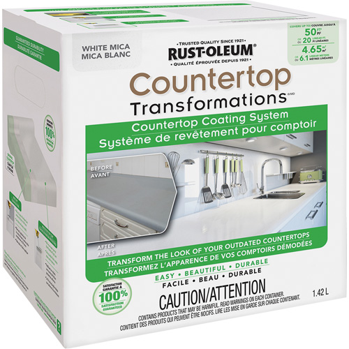 Countertop Transformations® Mica Countertop Coating System, Container Type, Kit, Colour Family, Grey, Colour, White Mica, Container Size, 1.42 L