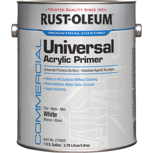 Commercial Universal Acrylic Primer, Container Type, Gallon, Colour Family, White, Container Size, 1 gal., Net Volume, 1 gal.