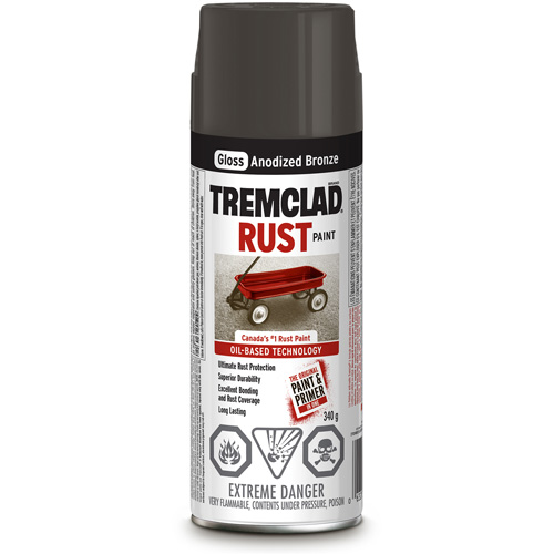 Tremclad® Oil Based Rust Paint, Container Type, Aerosol Can, Colour Family, Bronze, Container Size, 340 g, Colour Name, Anodized Bronze
