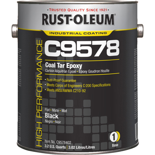 C9578 System Coal Tar High Solids Epoxy Base Component, Container Type, Gallon, Colour Family, Black, Colour, Black, Container Size, 1 gal.
