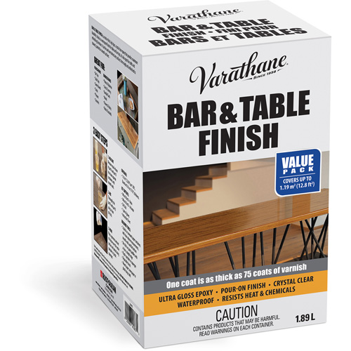 Varathane® Bar & Table Finish, Container Type, Kit, Size, 1.89 L, Container Size, 1.89 L, Finish, High-Gloss, Colour Name, Clear