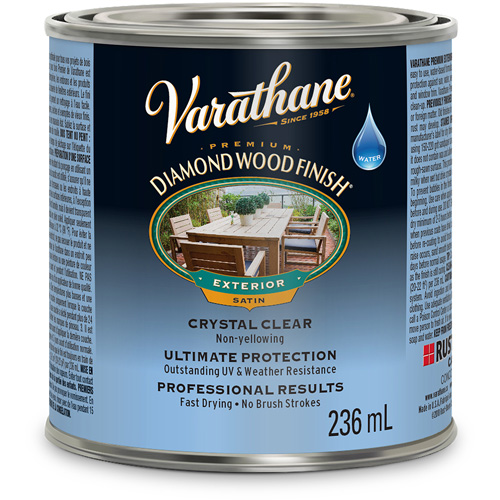 Varathane® Diamond Wood Finish® Exterior Finish, Container Type, Can, Size, 236 ml, Container Size, 236 ml, Finish, Satin, Colour Name, Clear