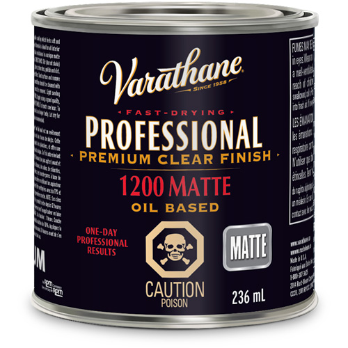 Varathane® Professional Finish, Container Type, Can, Size, 236 ml, Container Size, 236 ml, Finish, Matte, Colour Name, Clear, Recoat Time, 3 Hours (3 Coats in 1 Day)