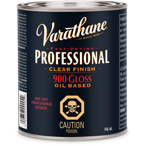Varathane® Professional Finish, Container Type, Can, Size, 946 ml, Container Size, 946 ml, Finish, Gloss, Colour Name, Clear, Recoat Time, 3 Hours (3 Coats in 1 Day)