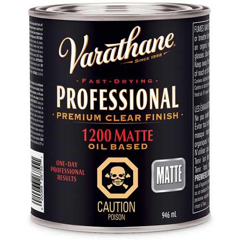 Varathane® Professional Finish, Container Type, Can, Size, 946 ml, Container Size, 946 ml, Finish, Matte, Colour Name, Clear, Recoat Time, 3 Hours (3 Coats in 1 Day)