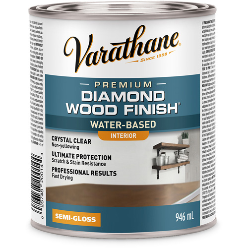 Varathane® Diamond Wood Finish® Interior Finish, Container Type, Can, Size, 946 ml, Container Size, 946 ml, Finish, Semi-Gloss, Colour Name, Clear