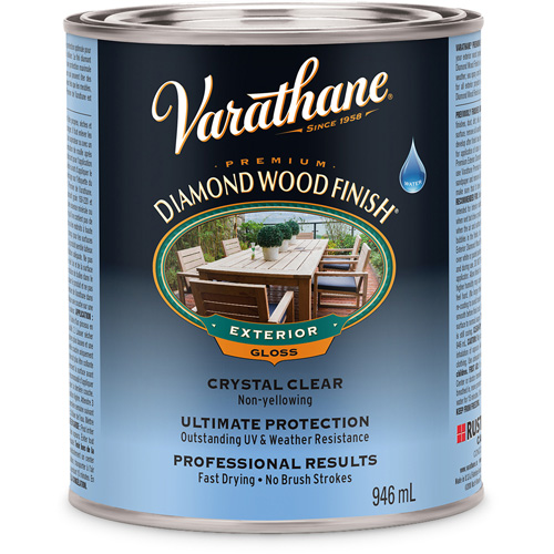 Varathane® Diamond Outdoor Wood Finish, Container Type, Can, Size, 946 ml, Container Size, 946 ml, Finish, Gloss, Colour Name, Clear