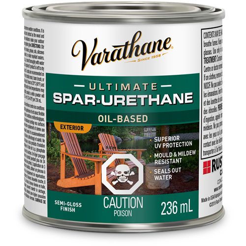 Varathane? Diamond Outdoor Wood Finish, Container Type, Can, Size, 236 ml, Container Size, 236 ml, Finish, Semi-Gloss, Colour Name, Clear