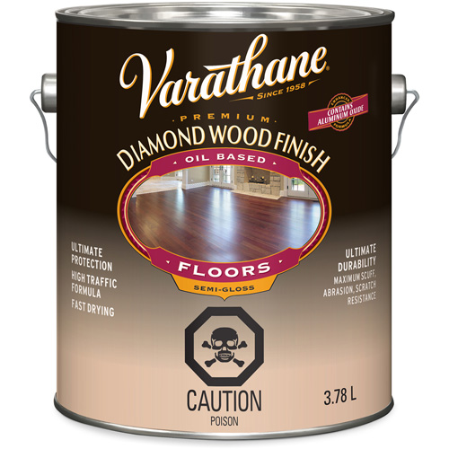 Varathane® Diamond Wood Finish Floors Coating, Container Type, Gallon, Size, 3.78 L, Container Size, 3.78 L, Finish, Semi-Gloss, Colour Name, Clear