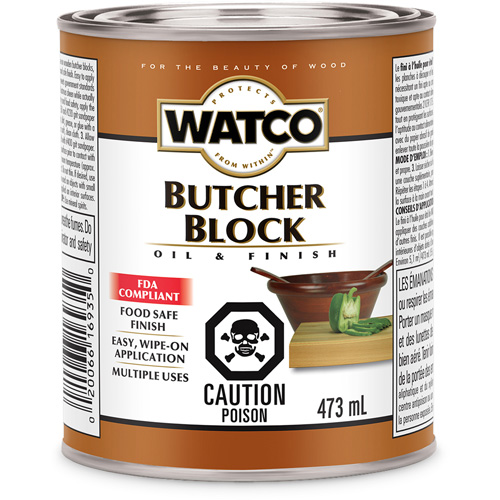 Watco® Butcher Block Oil & Finish, Container Type, Gallon, Size, 473 ml, Container Size, 3.78 L, Finish, Transparent, Colour Name, Clear