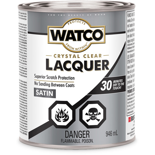 Watco® Lacquer Wood Finish, Container Type, Can, Size, 946 ml, Container Size, 946 ml, Finish, Satin, Colour Name, Clear
