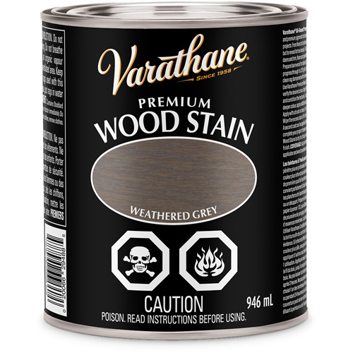 Varathane® Premium Wood Stain, Container Type, Can, Size, 946 ml, Container Size, 946 ml, Finish, Transparent, Colour Name, Weathered Grey