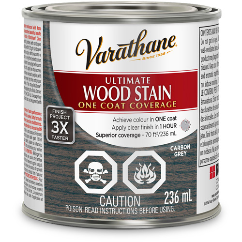 Varathane® Ultimate Wood Stain, Container Type, Can, Size, 236 ml, Container Size, 236 ml, Finish, Transparent, Colour Name, Carbon Grey