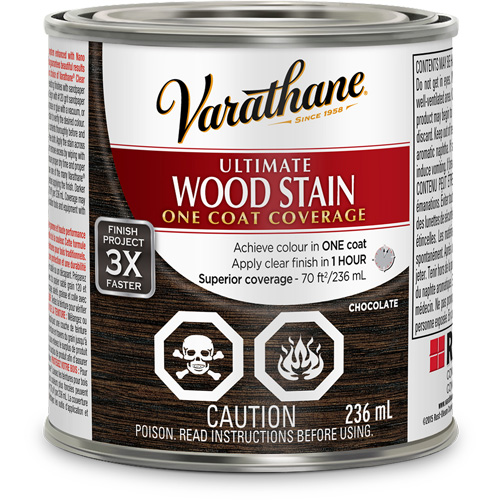 Varathane® Ultimate Wood Stain, Container Type, Can, Size, 236 ml, Container Size, 236 ml, Finish, Transparent, Colour Name, Chocolate