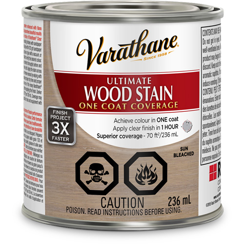 Varathane® Ultimate Wood Stain, Container Type, Can, Size, 236 ml, Container Size, 236 ml, Finish, Transparent, Colour Name, Sunbleached