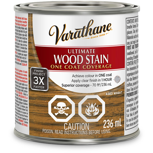 Varathane® Ultimate Wood Stain, Container Type, Can, Size, 236 ml, Container Size, 236 ml, Finish, Transparent, Colour Name, Aged Wheat