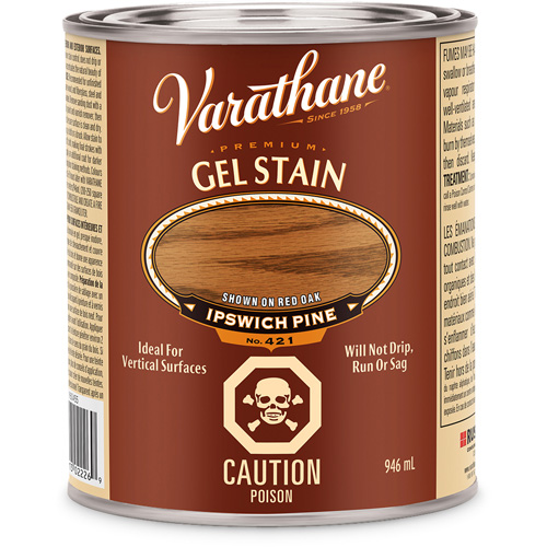 Varathane® Premium Gel Stain, Container Type, Can, Size, 946 ml, Container Size, 946 ml, Finish, Transparent, Colour Name, Golden Pecan