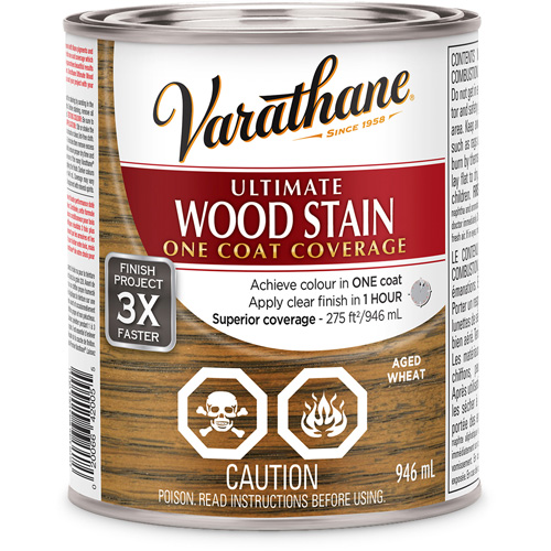 Varathane® Ultimate Wood Stain, Container Type, Can, Size, 946 ml, Container Size, 946 ml, Finish, Transparent, Colour Name, Aged Wheat