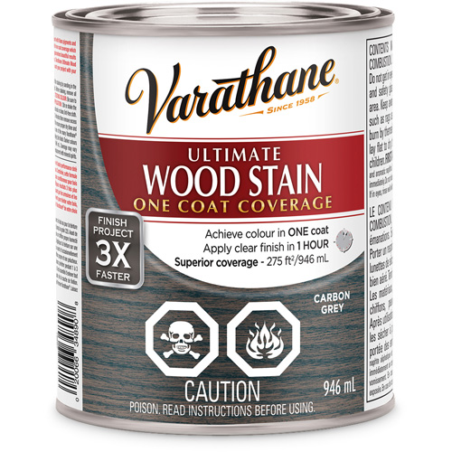 Varathane® Ultimate Wood Stain, Container Type, Can, Size, 946 ml, Container Size, 946 ml, Finish, Transparent, Colour Name, Carbon Grey