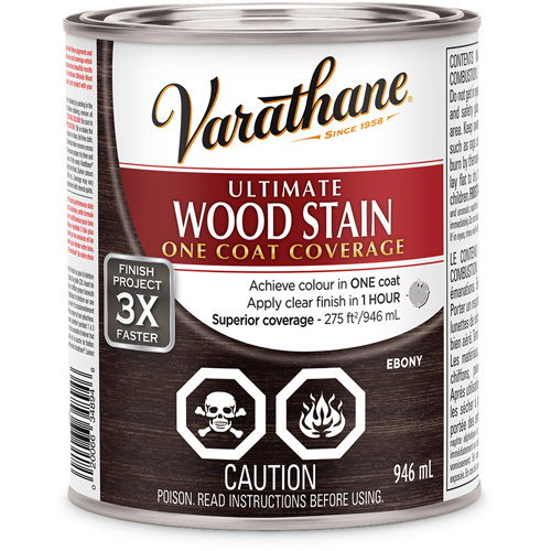 Varathane® Ultimate Wood Stain, Container Type, Can, Size, 946 ml, Container Size, 946 ml, Finish, Transparent, Colour Name, Ebony