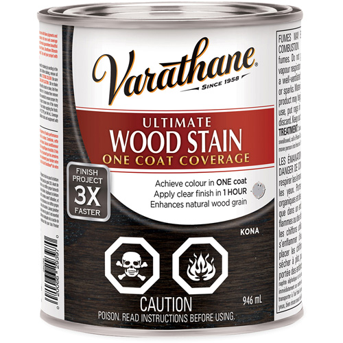 Varathane® Ultimate Wood Stain, Container Type, Can, Size, 946 ml, Container Size, 946 ml, Finish, Transparent, Colour Name, Kona