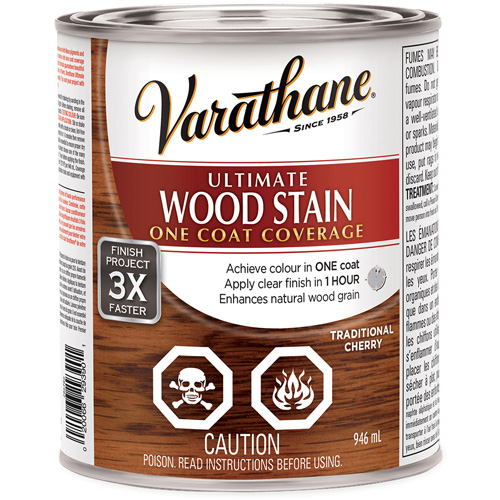 Varathane® Ultimate Wood Stain, Container Type, Can, Size, 946 ml, Container Size, 946 ml, Finish, Transparent, Colour Name, Traditional Cherry