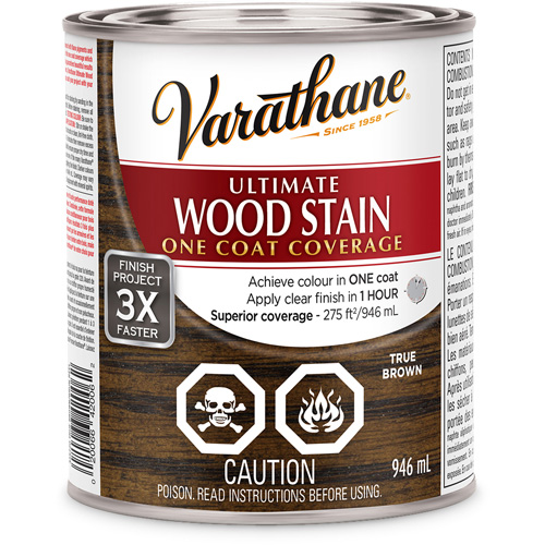 Varathane® Ultimate Wood Stain, Container Type, Can, Size, 946 ml, Container Size, 946 ml, Finish, Transparent, Colour Name, True Brown