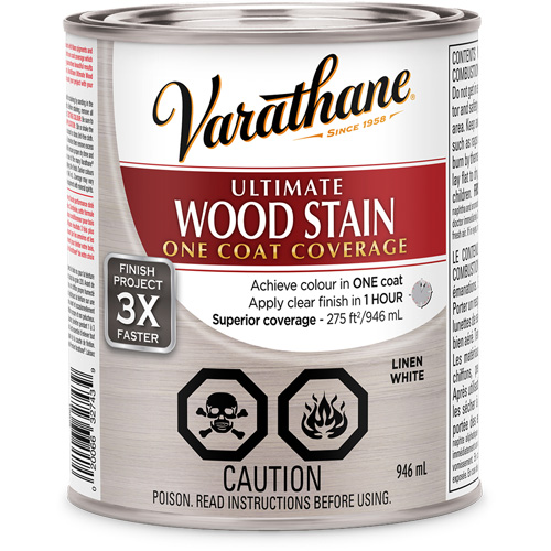 Varathane® Ultimate Wood Stain, Container Type, Can, Size, 946 ml, Container Size, 946 ml, Finish, Transparent, Colour Name, White Linen