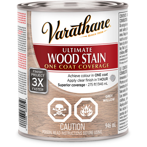 Varathane® Ultimate Wood Stain, Container Type, Can, Size, 946 ml, Container Size, 946 ml, Finish, Transparent, Colour Name, Grey Willow