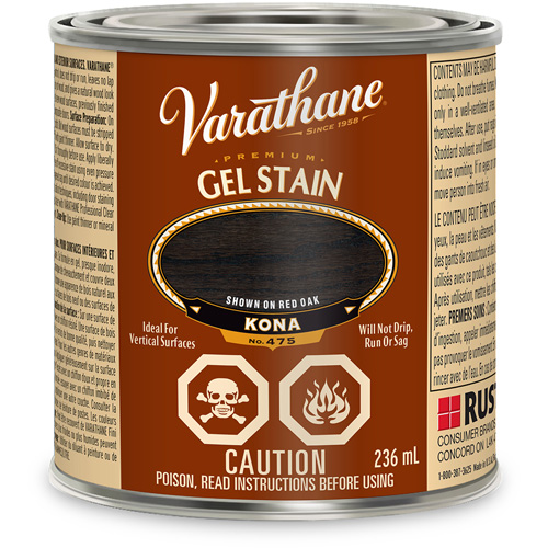 Varathane® Premium Gel Stain, Container Type, Can, Size, 236 ml, Container Size, 236 ml, Finish, Transparent, Colour Name, Kona