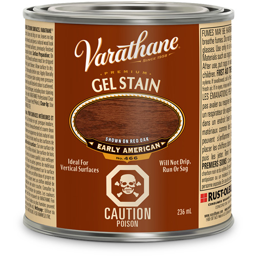 Varathane® Premium Gel Stain, Container Type, Can, Size, 236 ml, Container Size, 236 ml, Finish, Transparent, Colour Name, Early American
