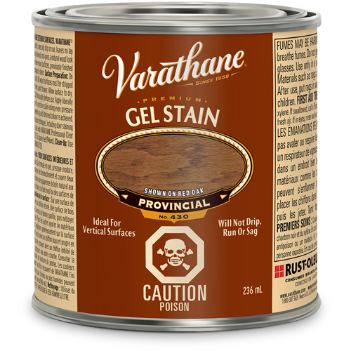 Varathane® Premium Gel Stain, Container Type, Can, Size, 236 ml, Container Size, 236 ml, Finish, Transparent, Colour Name, Provincial