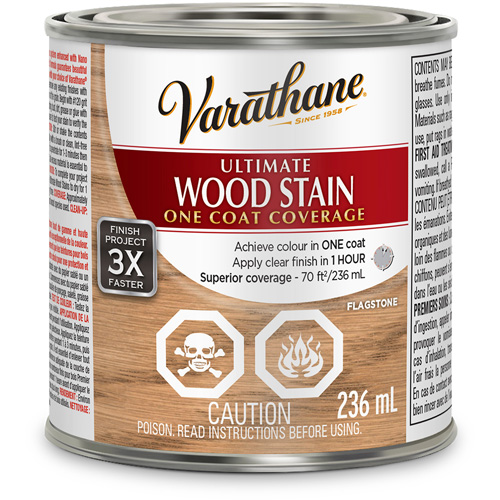 Varathane® Ultimate Wood Stain, Container Type, Can, Size, 236 ml, Container Size, 236 ml, Finish, Transparent, Colour Name, Flagstone