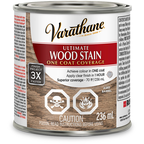 Varathane® Ultimate Wood Stain, Container Type, Can, Size, 236 ml, Container Size, 236 ml, Finish, Transparent, Colour Name, Aged Barrel