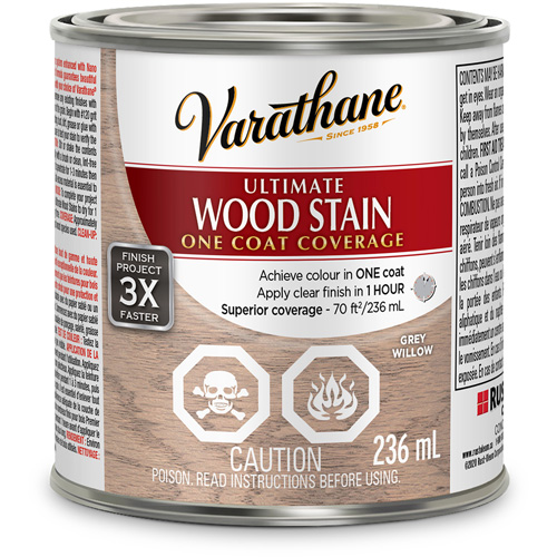 Varathane® Ultimate Wood Stain, Container Type, Can, Size, 236 ml, Container Size, 236 ml, Finish, Transparent, Colour Name, Grey Willow