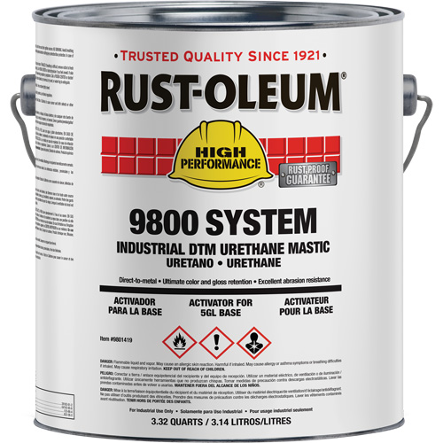 9800 System DTM Urethane Mastic Activator, Container Type, Gallon, Colour Family, Clear, Container Size, 1 gal.