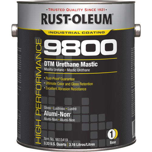9800 System DTM Urethane Mastic, Container Type, Gallon, Colour Family, Silver/Aluminum, Colour, Aluminum, Container Size, 1 gal., Colour Name, Aluminum